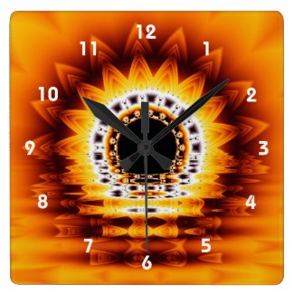 True Sunrise Fantasy Fractal  Wall Clock