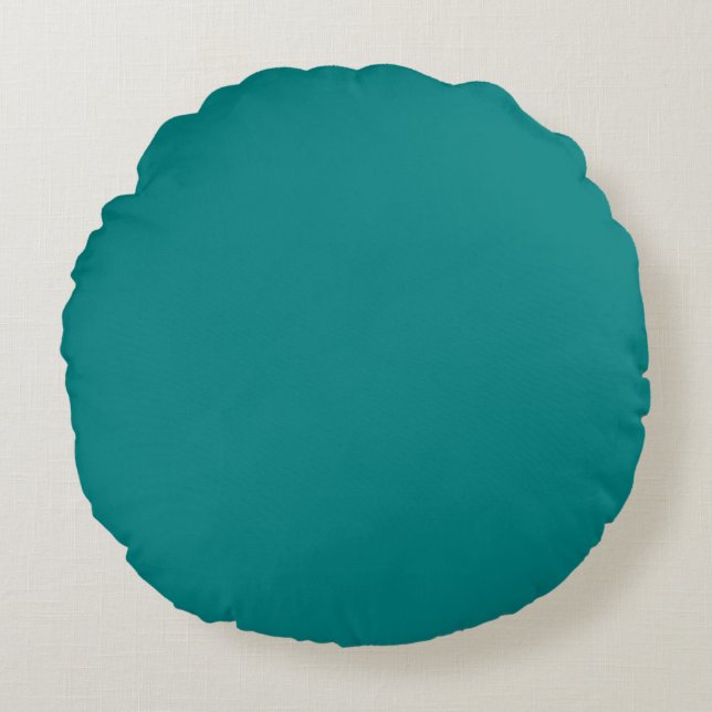 True Teal Round Pillow (Front)