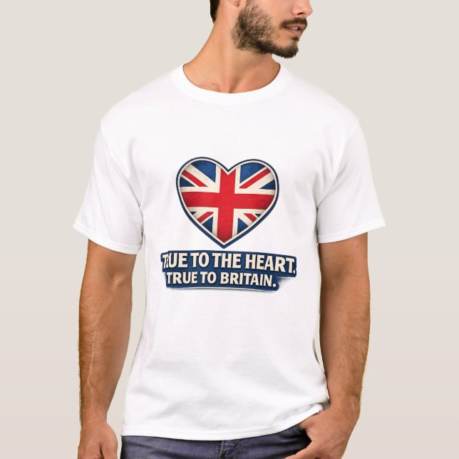 True to the Heart, True to Britain – Union Jack  T-Shirt (Front)