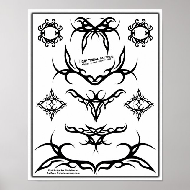 True Tribal Tattoo Flash sheet-Z06 Poster (Front)