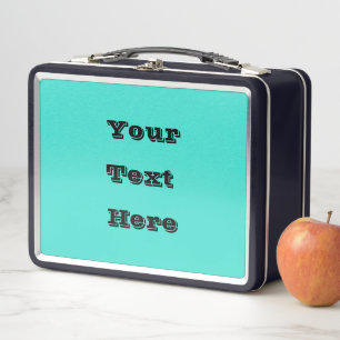 True Turquoise Blue Green Southwestern Solid Color Metal Lunch Box