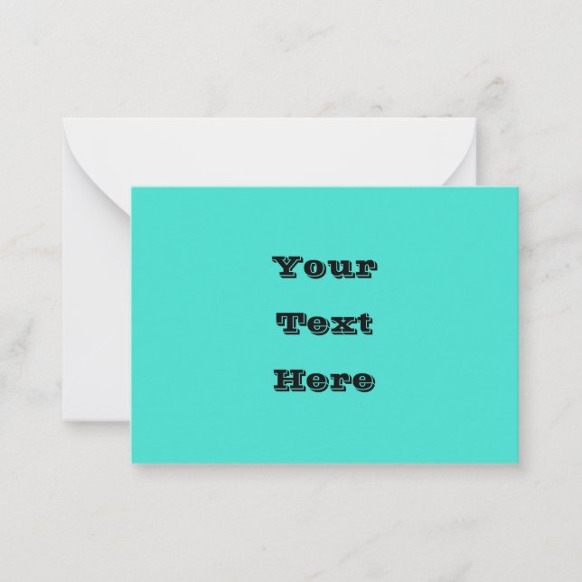True Turquoise Blue Green Southwestern Solid Color Note Card (Front)