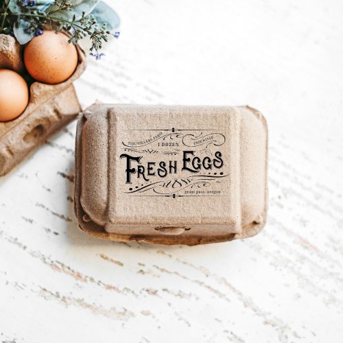 True Vintage Fresh Eggs Egg Carton Rubber Stamp