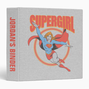 True Vintage Supergirl Flying Graphic 3 Ring Binder