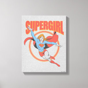 True Vintage Supergirl Flying Graphic Canvas Print