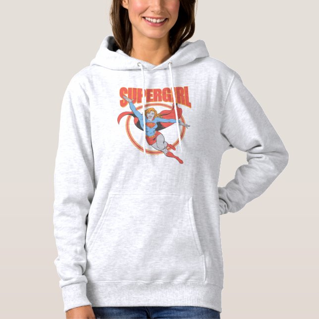 True Vintage Supergirl Flying Graphic Hoodie (Front)