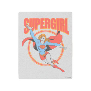 True Vintage Supergirl Flying Graphic Metal Print