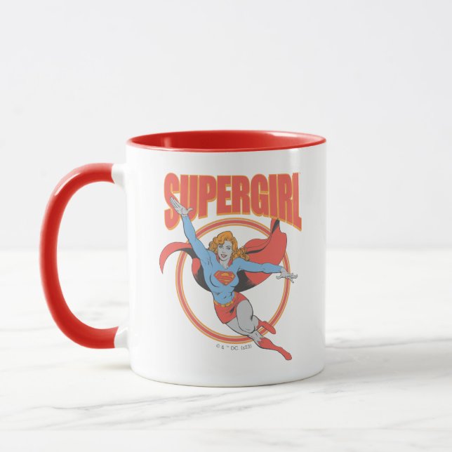 True Vintage Supergirl Flying Graphic Mug (Left)