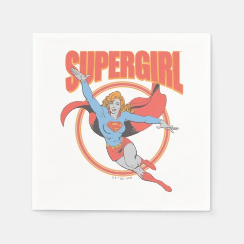 True Vintage Supergirl Flying Graphic Napkins