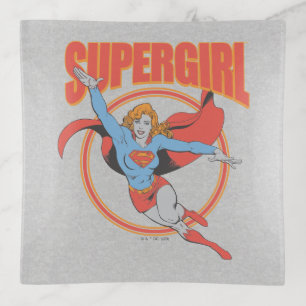 True Vintage Supergirl Flying Graphic Trinket Tray