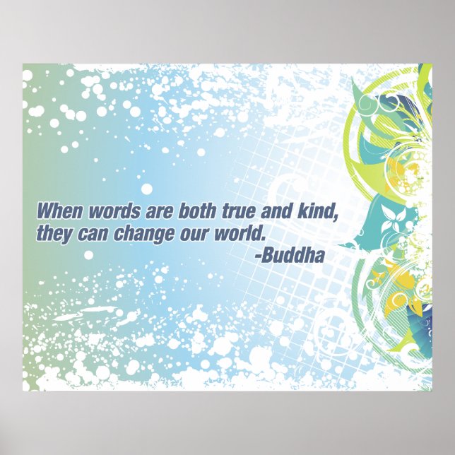 True Words Buddha Quote Poster (Front)