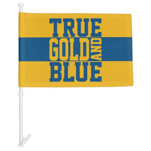 True WVU Gold And Blue Car Flag
