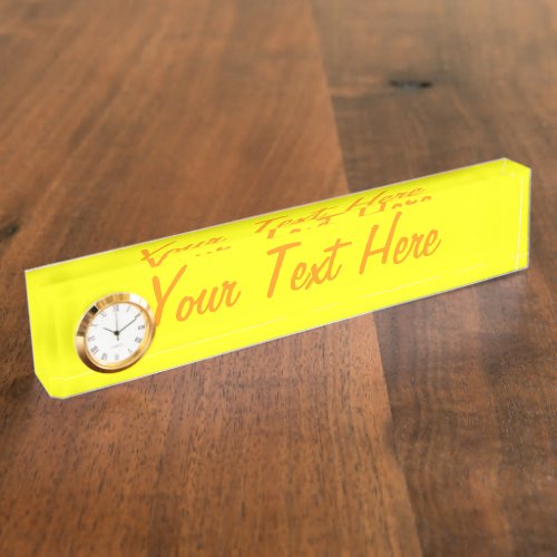 True Yellow Fluo Color Delight Ready to Customize Name Plate