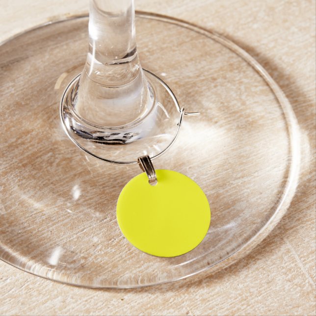 True Yellow Fluo Delight Decor Ready to Customize Wine Glass Charm (In Situ)