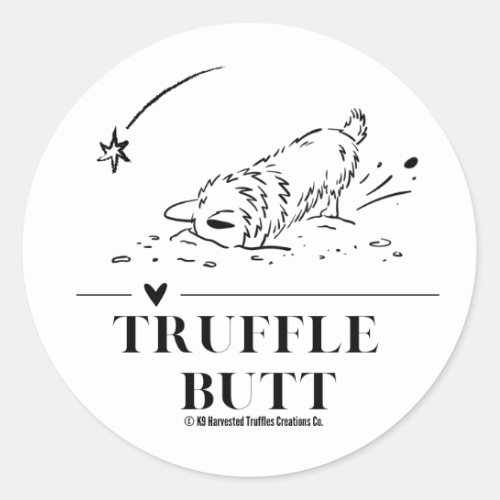 Truffle Butt _ Digging Corgi _ Round Sticker