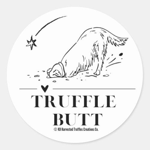 Truffle Butt _ Digging Golden Retriever Classic Round Sticker