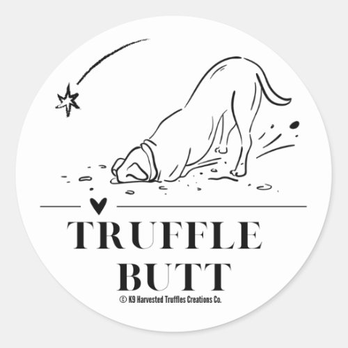 Truffle Butt _ Digging Labrador _ Round Sticker
