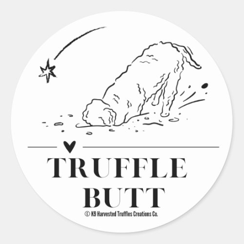 Truffle Butt _ Digging Lagotto _ Round Sticker