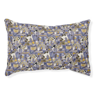 Truffle Hunt Lagotto Romagnolo And Pigs Navy Gold Pet Bed