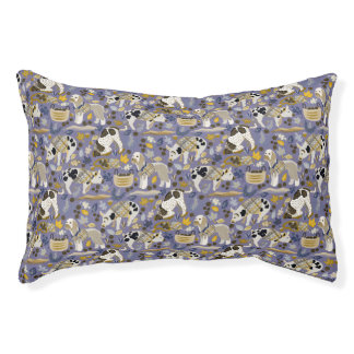 Truffle Hunt Lagotto Romagnolo And Pigs Navy Gold Pet Bed