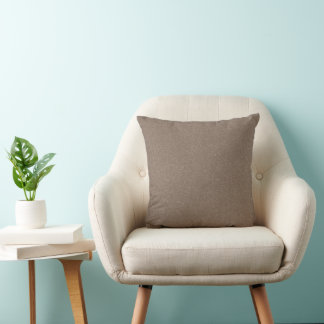 Truffle Solid Plain Vintage Color Throw Pillow