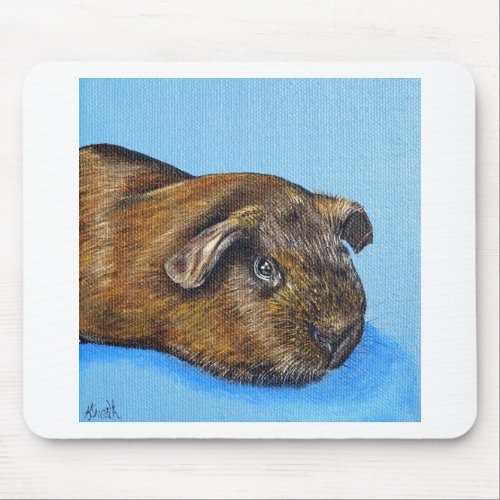 Truffle the Guinea Pig Painting Mouse Pad