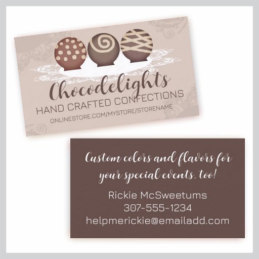 Customizable truffles chocolate candy making baking business ca business card templates