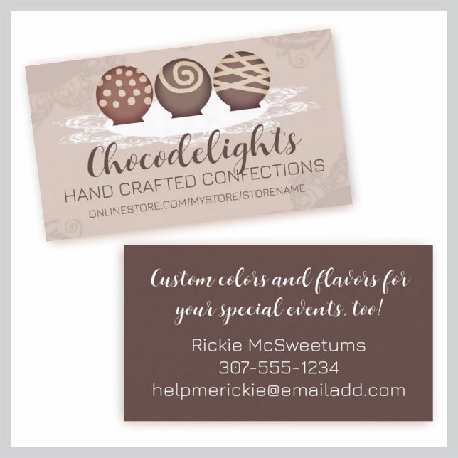 truffles chocolate candy candies confections business card (Creator Uploaded)