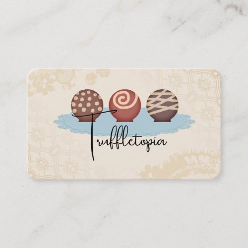 truffles chocolate candy making baking business ca business card