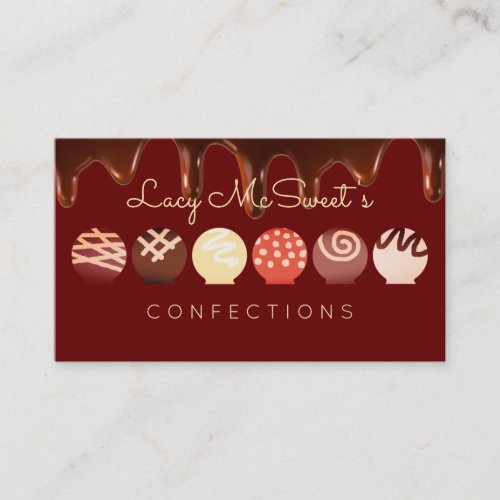 Truffles chocolate dipped candy confections business card