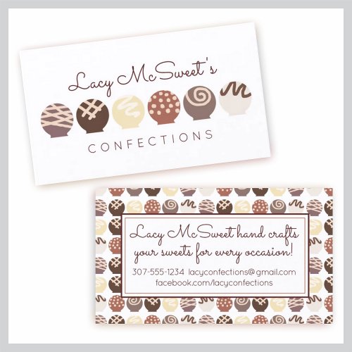 Truffles chocolates confections business card