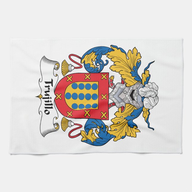 Trujillo Family Crest Kitchen Towel (Horizontal)