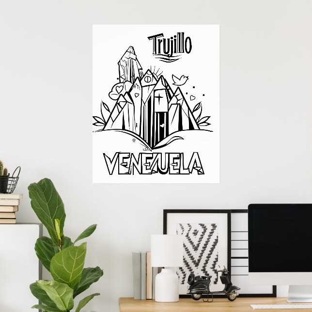Trujillo Venezuela artistic design | Virgen Paz Poster (Home Office)