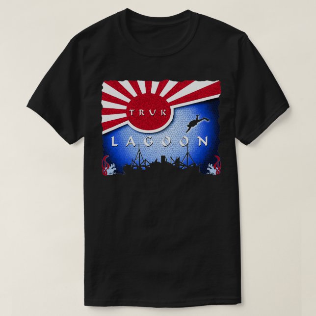 Truk Lagoon Japan Flag Wreck Dive Scuba Diving  T-Shirt (Design Front)
