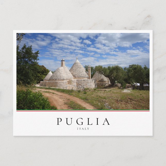 Trulli house with driveway and garden in Puglia Postcard (Front)