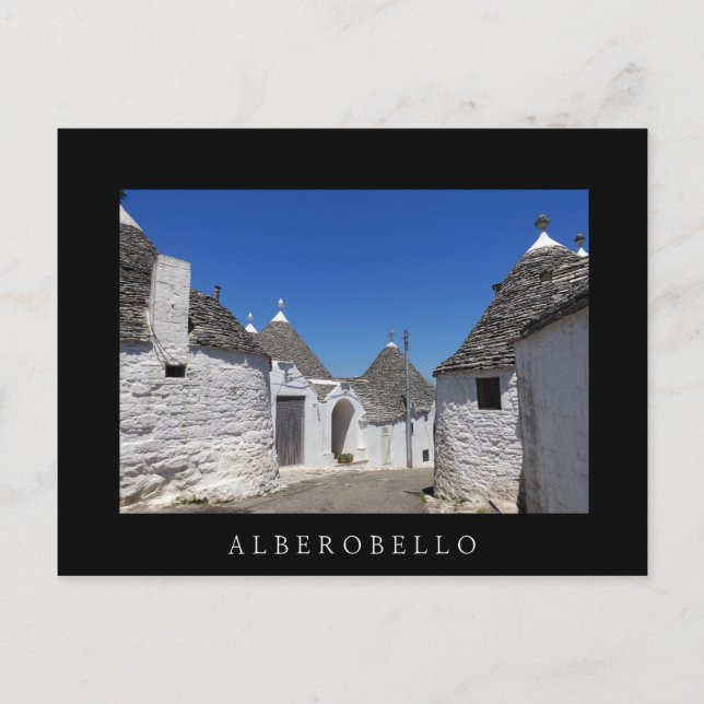 Trulli houses, Alberobello, Puglia black postcard (Front)