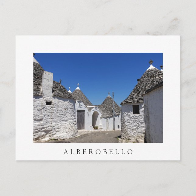 Trulli houses, Alberobello, Puglia white postcard (Front)