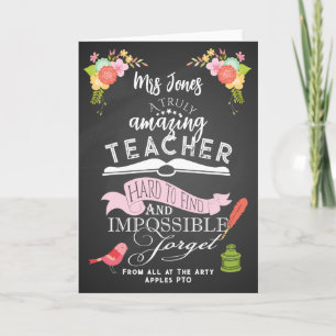 Truly amazing teacher appreciation week letterpress thank you card