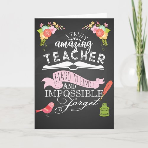 Truly amazing  teacher appreciation week thank you card