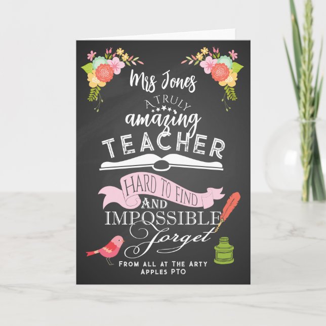Truly amazing  teacher appreciation week thank you card (Front)