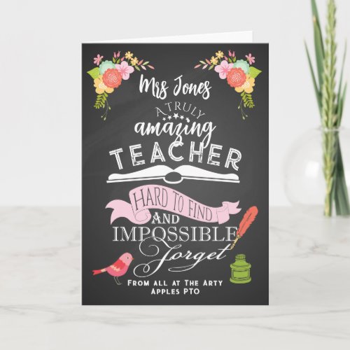 Truly amazing  teacher appreciation week thank you card