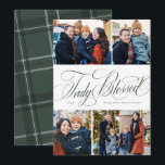 Truly blessed elegant religious Christmas collage Holiday Card<br><div class="desc">This religious Christmas card features a collage of four photos along with an elegant script "Truly Blessed." With its Christian Christmas message, it's a great way to send meaningful holiday wishes. The holiday card design is a chic green and white and the back features a coordinating classic plaid. It's great...</div>