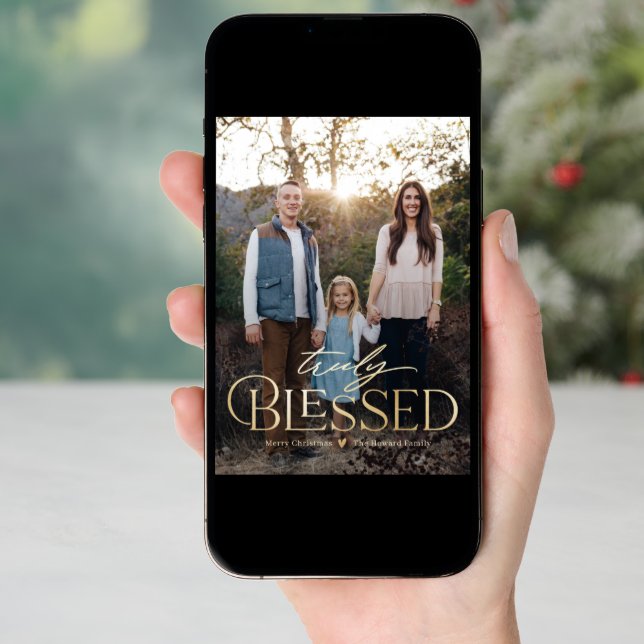 Truly Blessed Holiday Photo Card (Front Digital)