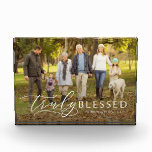 Truly Blessed Simple Elegant Personalized Photo Block at Zazzle