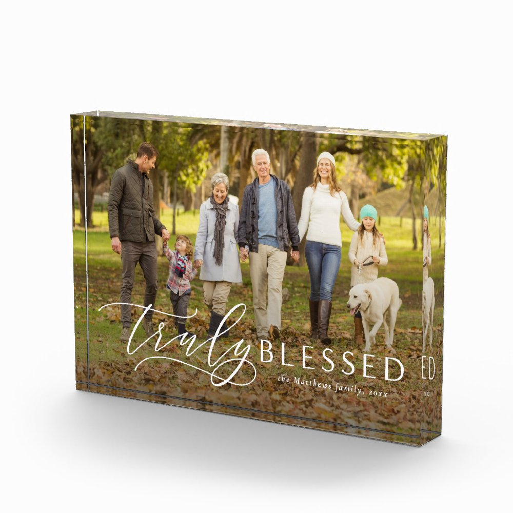 Discover Custom Truly Blessed Family Block Photo