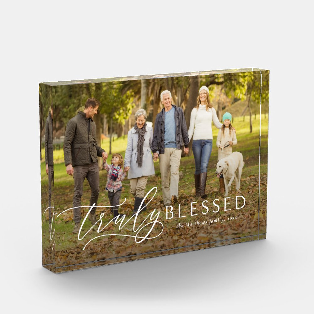 Discover Custom Truly Blessed Family Block Photo