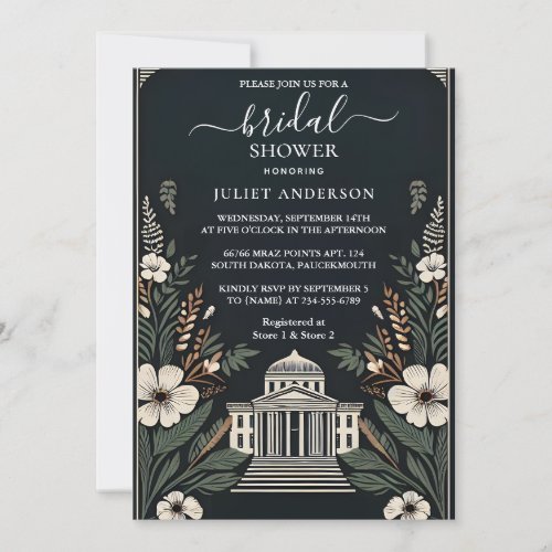 Truly Engaging 70s 80s Courthouse Bridal Shower Invitation