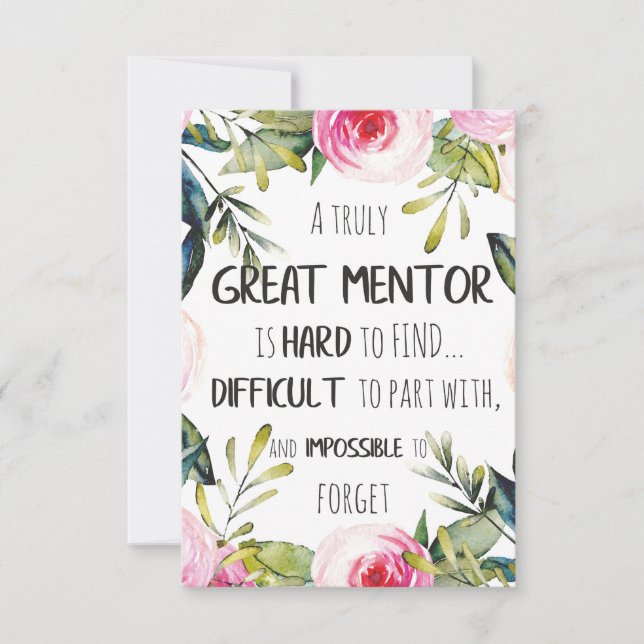 Truly Great mentor Gift Mentor Appreciation Quote (Front)