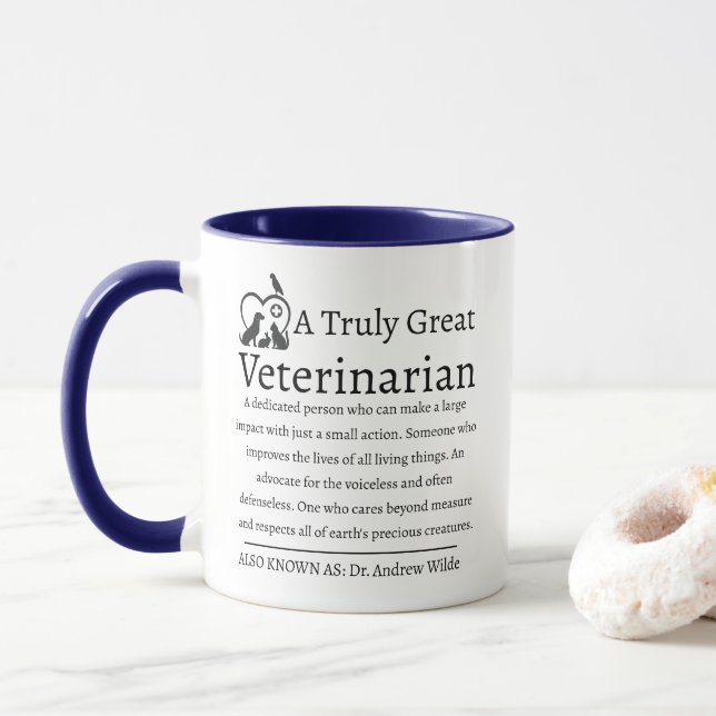 Truly Great Veterinarian Animal Lover Mug (With Donut)