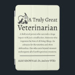Truly Great Veterinarian Veterinary Medicine iPad Mini Cover<br><div class="desc">This personalized design honors veterinarians' dedication to animal advocacy,  making it suitable for Vet Appreciation Day,  retirements,  or simply saying “thank you.” It can be personalized with the veterinarian's name and suitable for professions like veterinarian,  pet care provider,  health care provider,  and rescuer.</div>